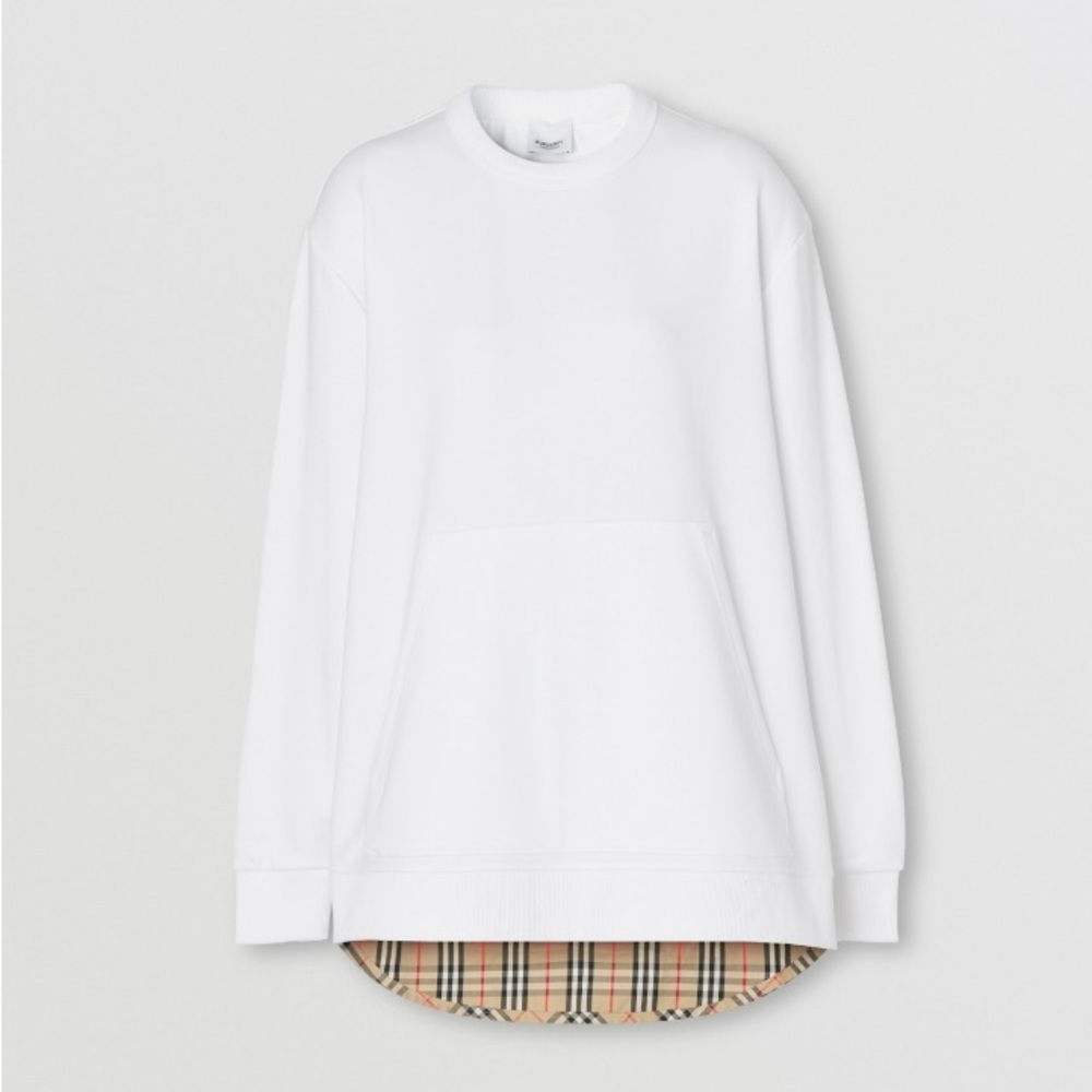 Burberry Vintage Check Cotton Oversized Sweatshirt